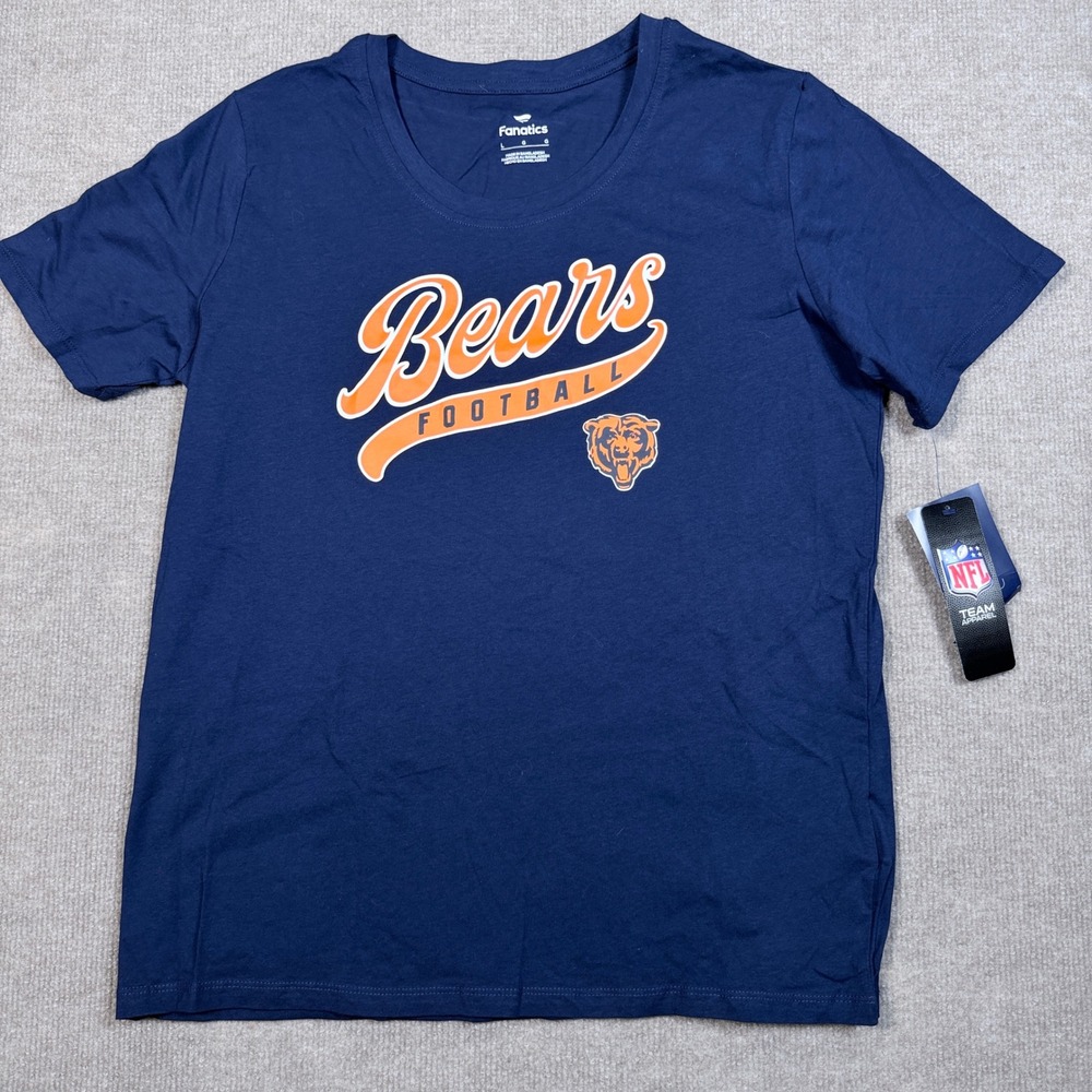 Fanatics Chicago Bears NFL Football T-Shirt Navy Blue Womens Large NWT